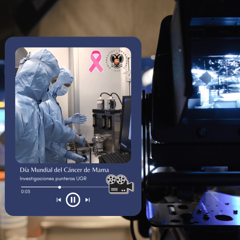 Cáncer de mama Cámara de TV filmando a científicos trabajando