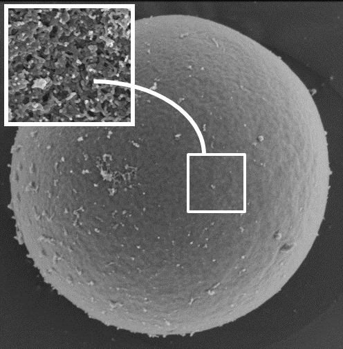 Microfotografía de una microesfere